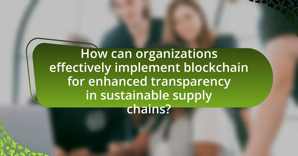 How can organizations effectively implement blockchain for enhanced transparency in sustainable supply chains?