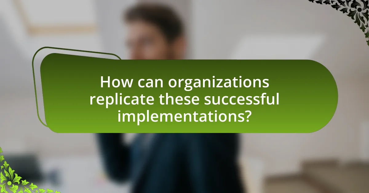 How can organizations replicate these successful implementations?