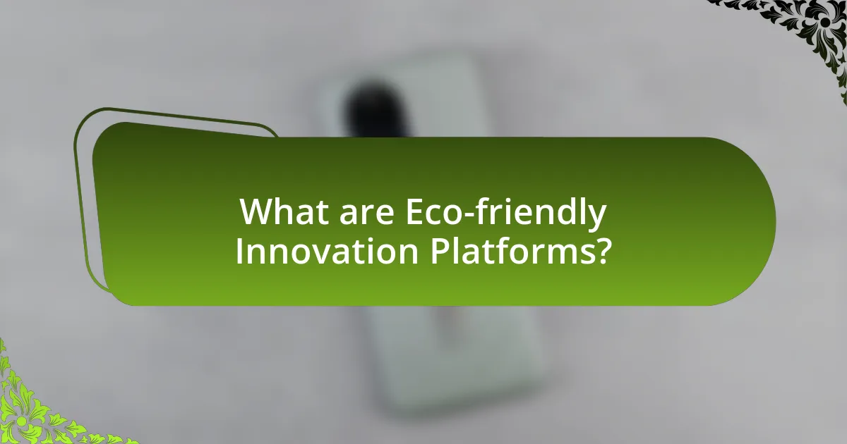 What are Eco-friendly Innovation Platforms?