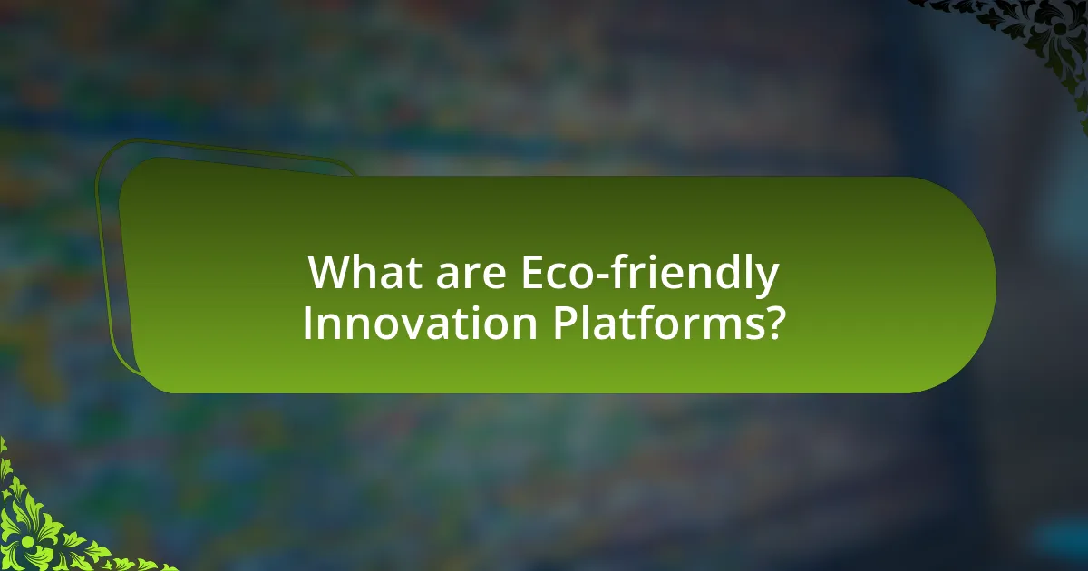 What are Eco-friendly Innovation Platforms?