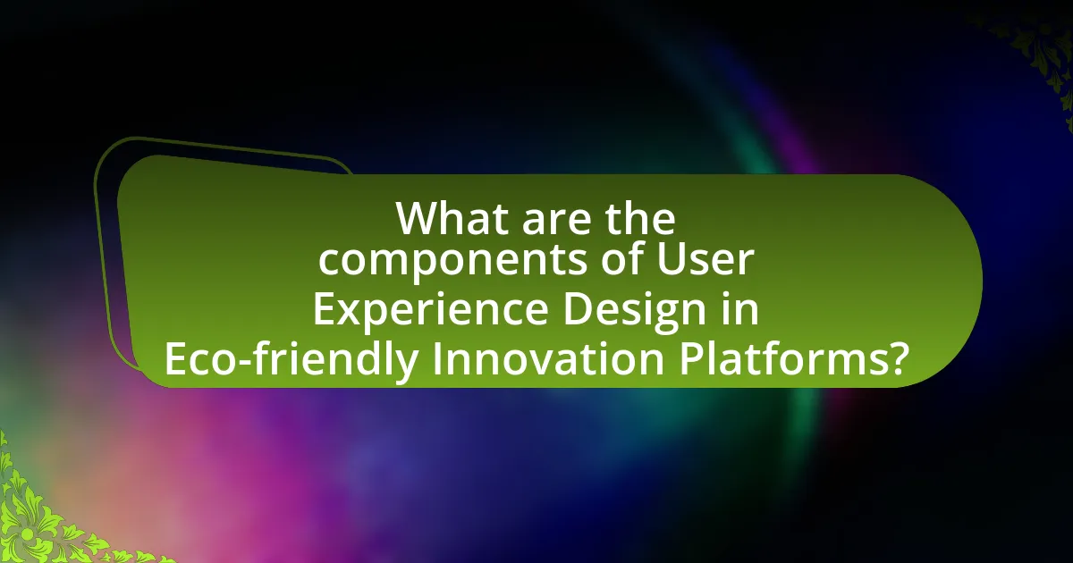 What are the components of User Experience Design in Eco-friendly Innovation Platforms?