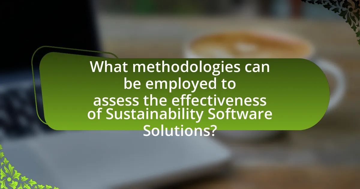 What methodologies can be employed to assess the effectiveness of Sustainability Software Solutions?