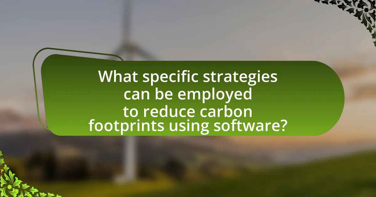 What specific strategies can be employed to reduce carbon footprints using software?
